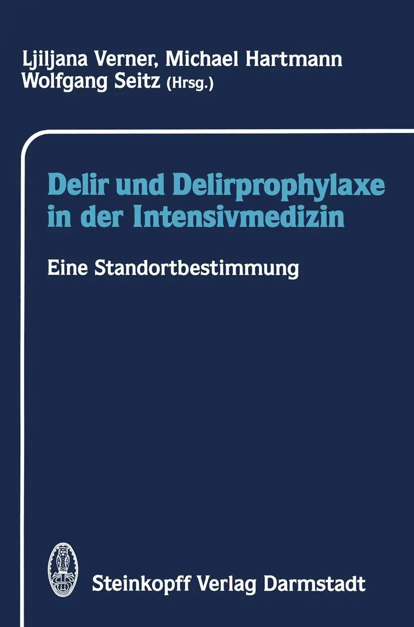 Cover: 9783798508804 | Delir und Delirprophylaxe in der Intensivmedizin | L. Verner (u. a.)