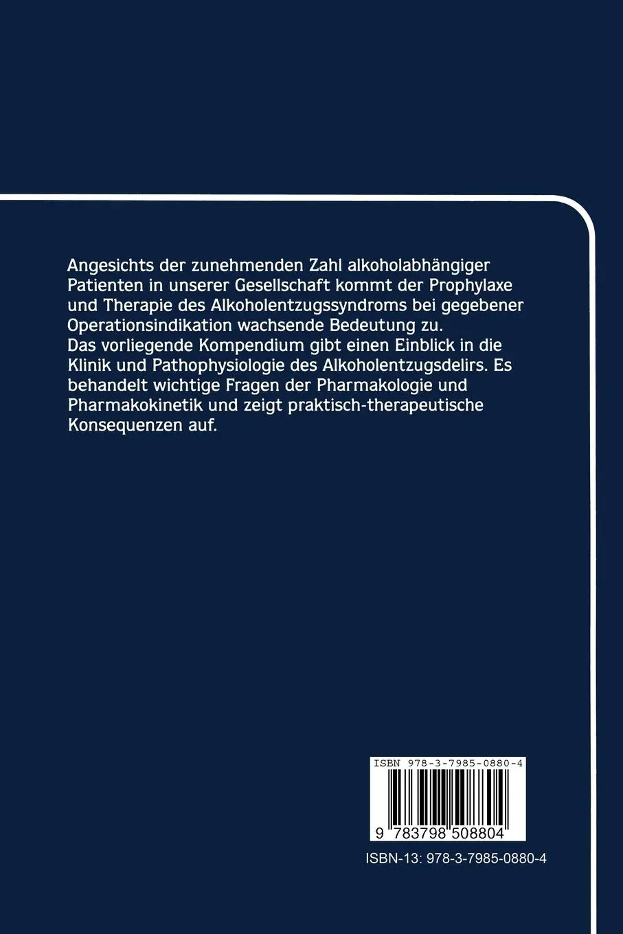 Rückseite: 9783798508804 | Delir und Delirprophylaxe in der Intensivmedizin | L. Verner (u. a.)