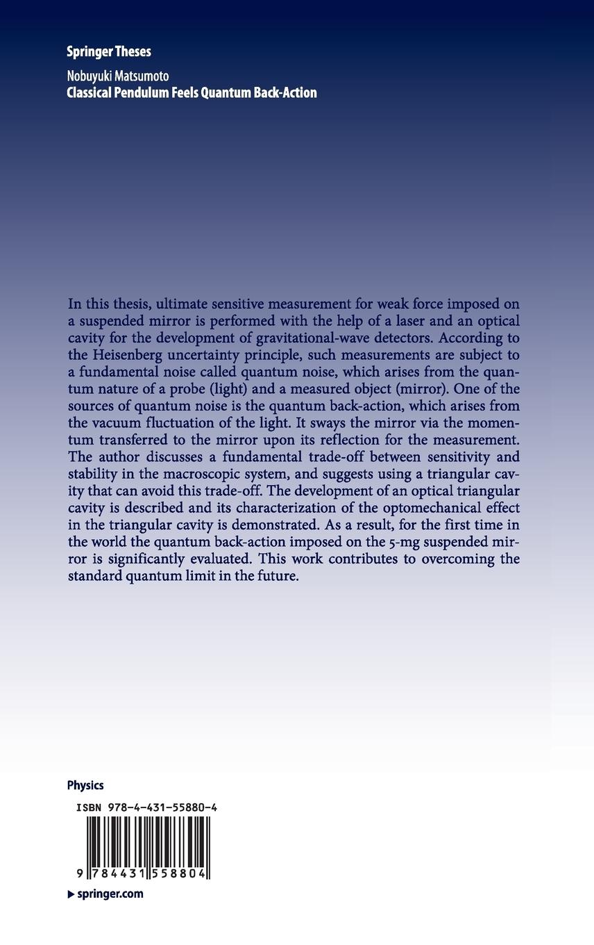 Rückseite: 9784431558804 | Classical Pendulum Feels Quantum Back-Action | Nobuyuki Matsumoto