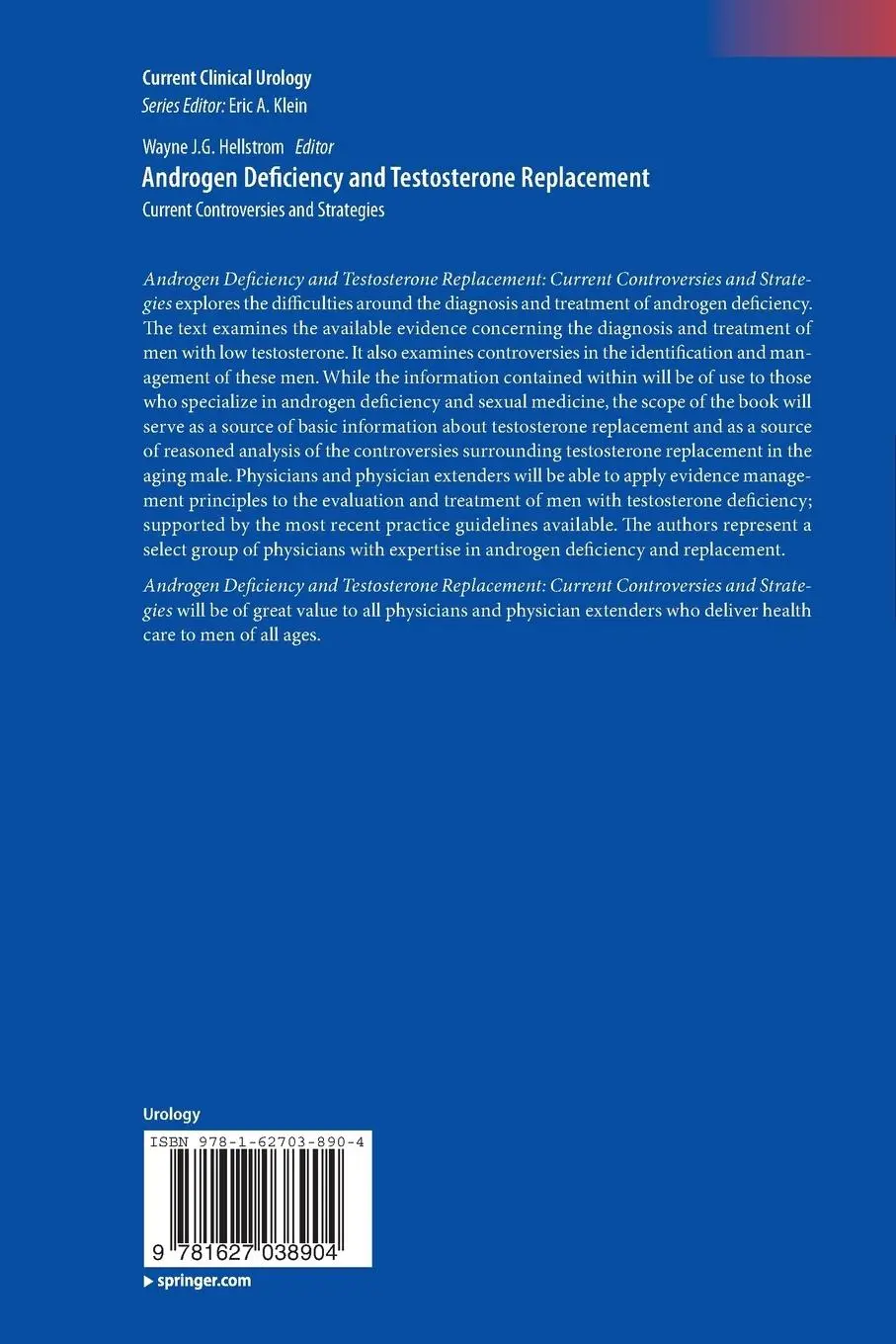 Rückseite: 9781627038904 | Androgen Deficiency and Testosterone Replacement | Hellstrom | Buch