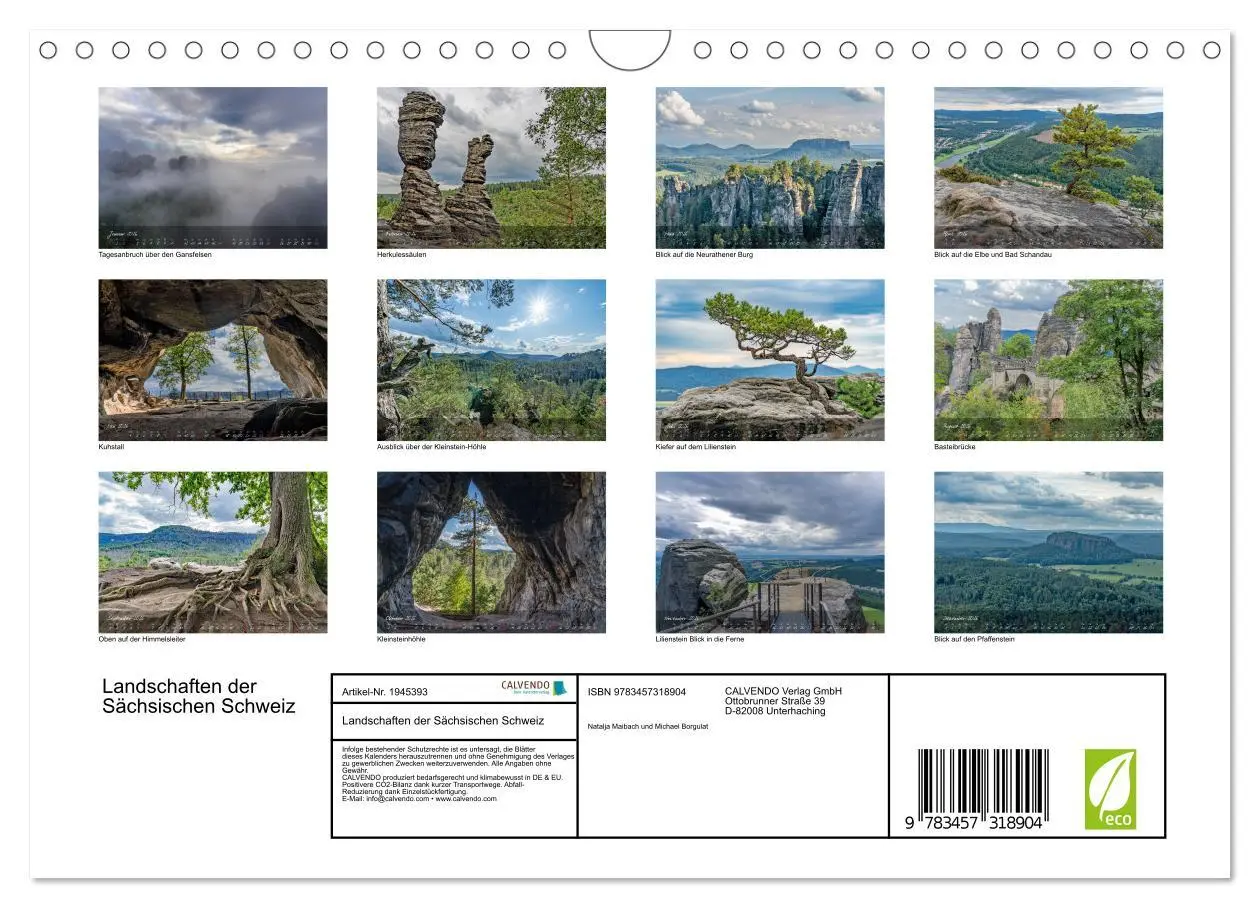 Bild: 9783457318904 | Landschaften der Sächsischen Schweiz (Wandkalender 2026 DIN A4...