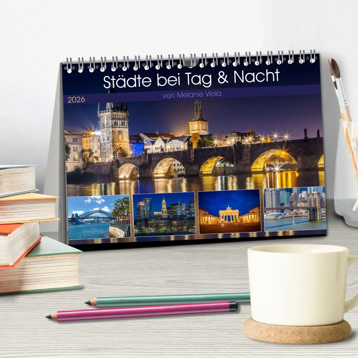 Bild: 9783457558904 | Städte bei Tag und Nacht (Tischkalender 2026 DIN A5 quer), CALVENDO...