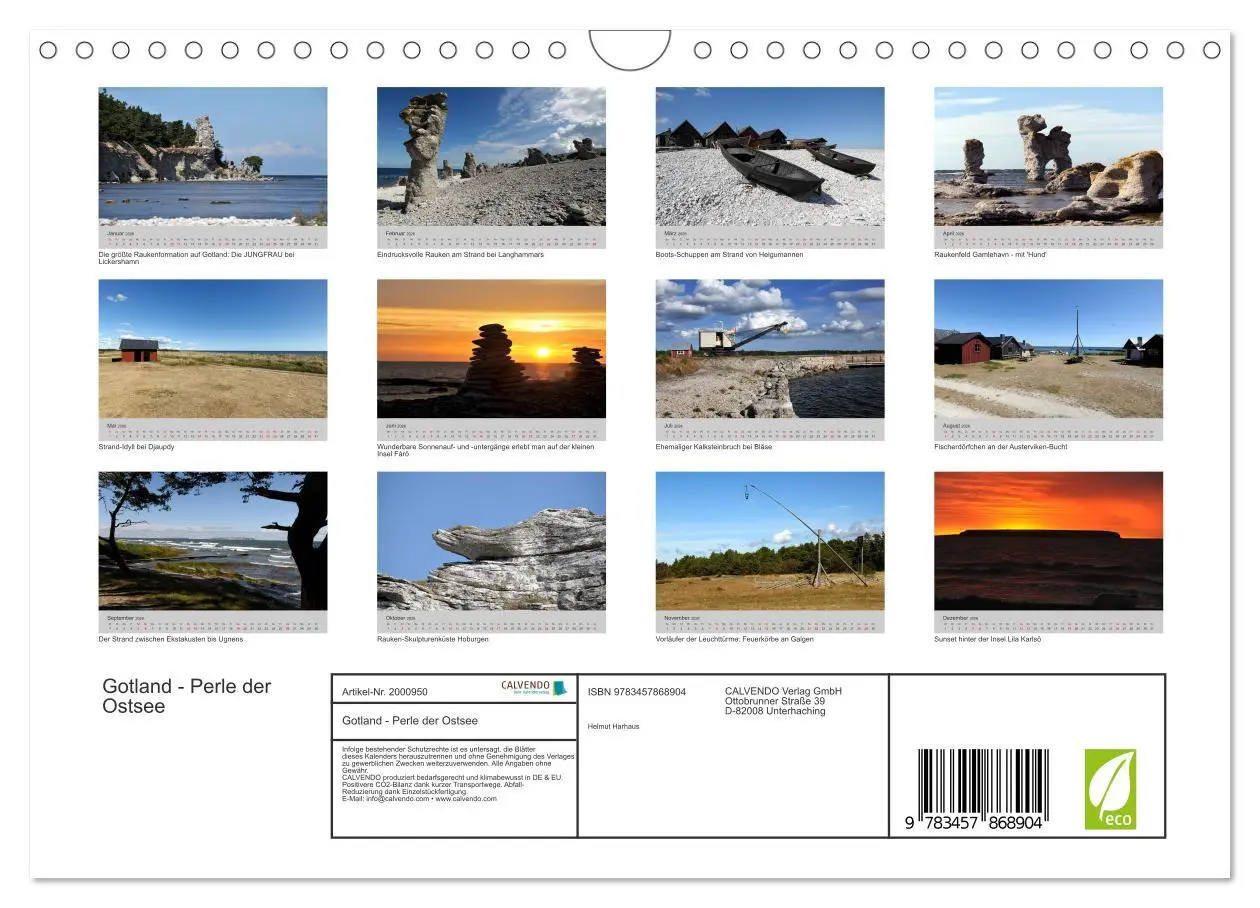 Bild: 9783457868904 | Gotland - Perle der Ostsee (Wandkalender 2026 DIN A4 quer),...