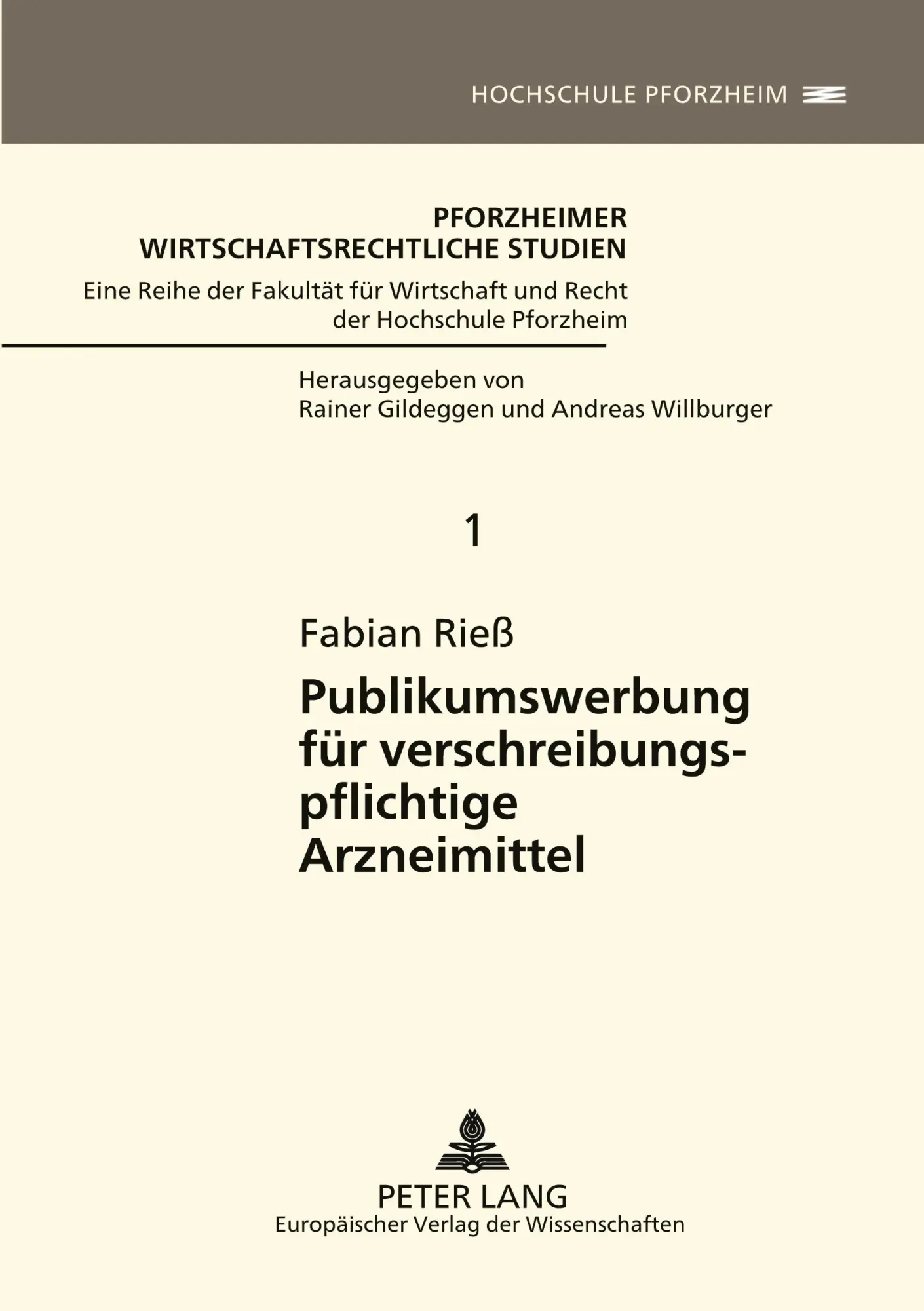 Cover: 9783631558904 | Publikumswerbung für verschreibungspflichtige Arzneimittel | Rieß