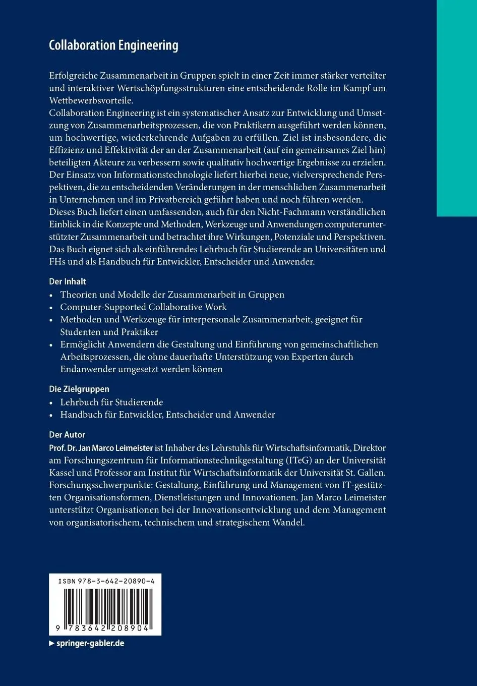 Rückseite: 9783642208904 | Collaboration Engineering | Jan Marco Leimeister | Taschenbuch | xviii
