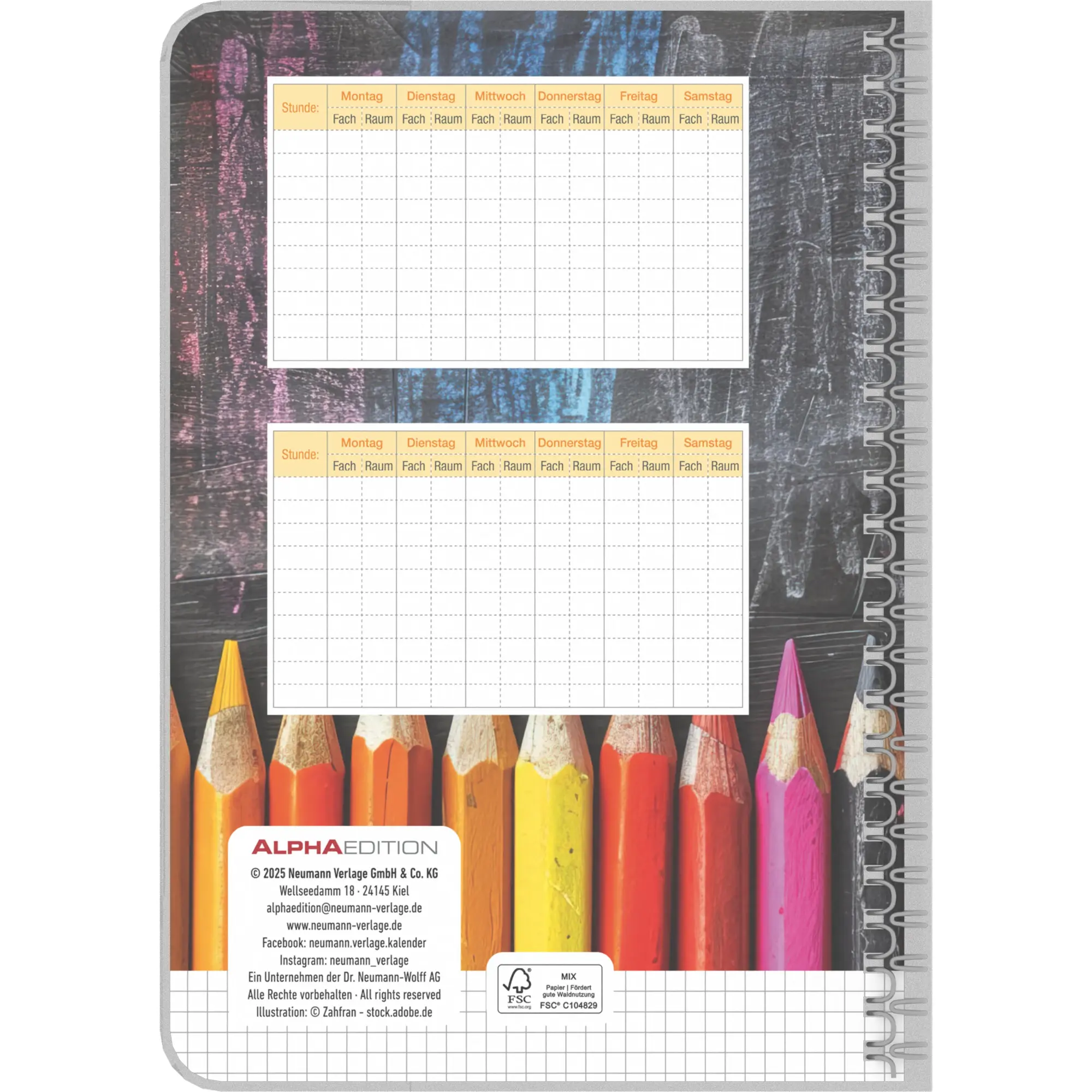Rückseite: 4069095009004 | Schulplaner Ringbuch schwarz | Kalender | 128 S. | Deutsch