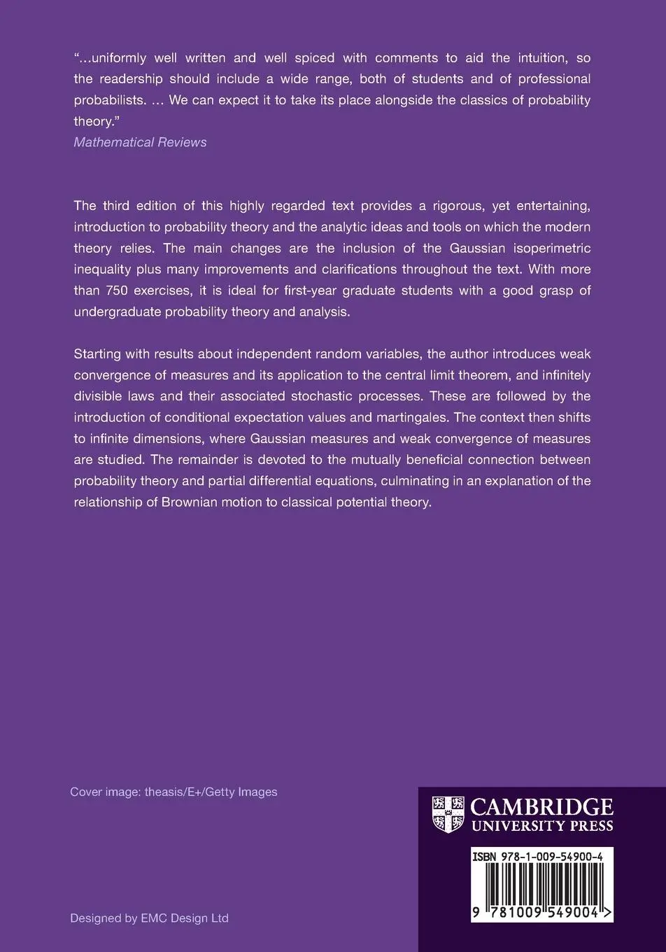 Rückseite: 9781009549004 | Probability Theory, An Analytic View | Daniel W. Stroock | Taschenbuch
