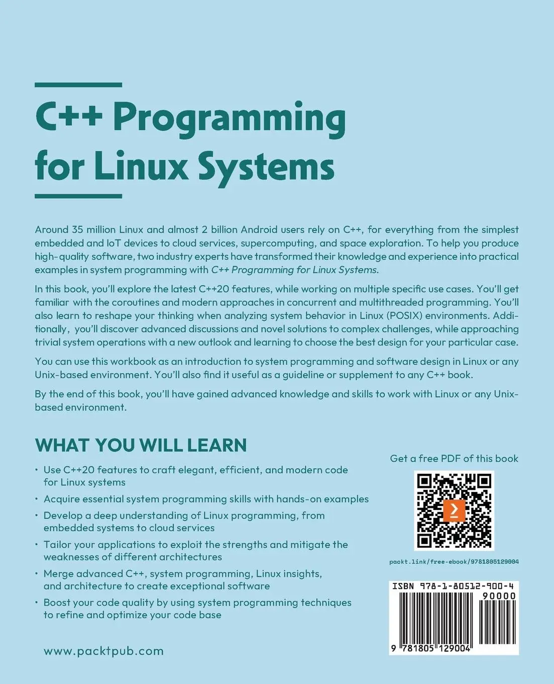 Rückseite: 9781805129004 | C++ Programming for Linux Systems | Desislav Andreev (u. a.) | Buch