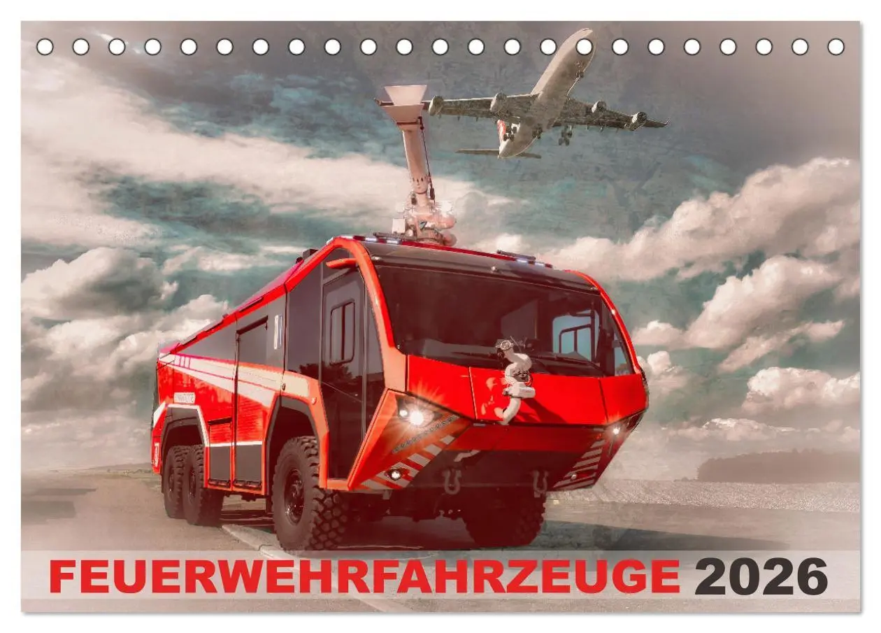 Cover: 9783457519004 | Feuerwehrfahrzeuge (Tischkalender 2026 DIN A5 quer), CALVENDO...