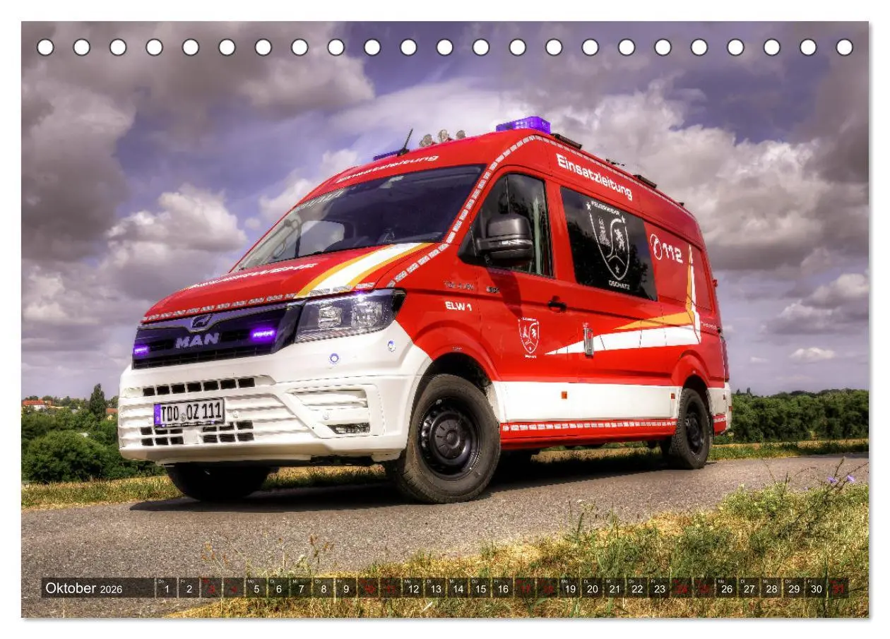 Bild: 9783457519004 | Feuerwehrfahrzeuge (Tischkalender 2026 DIN A5 quer), CALVENDO...