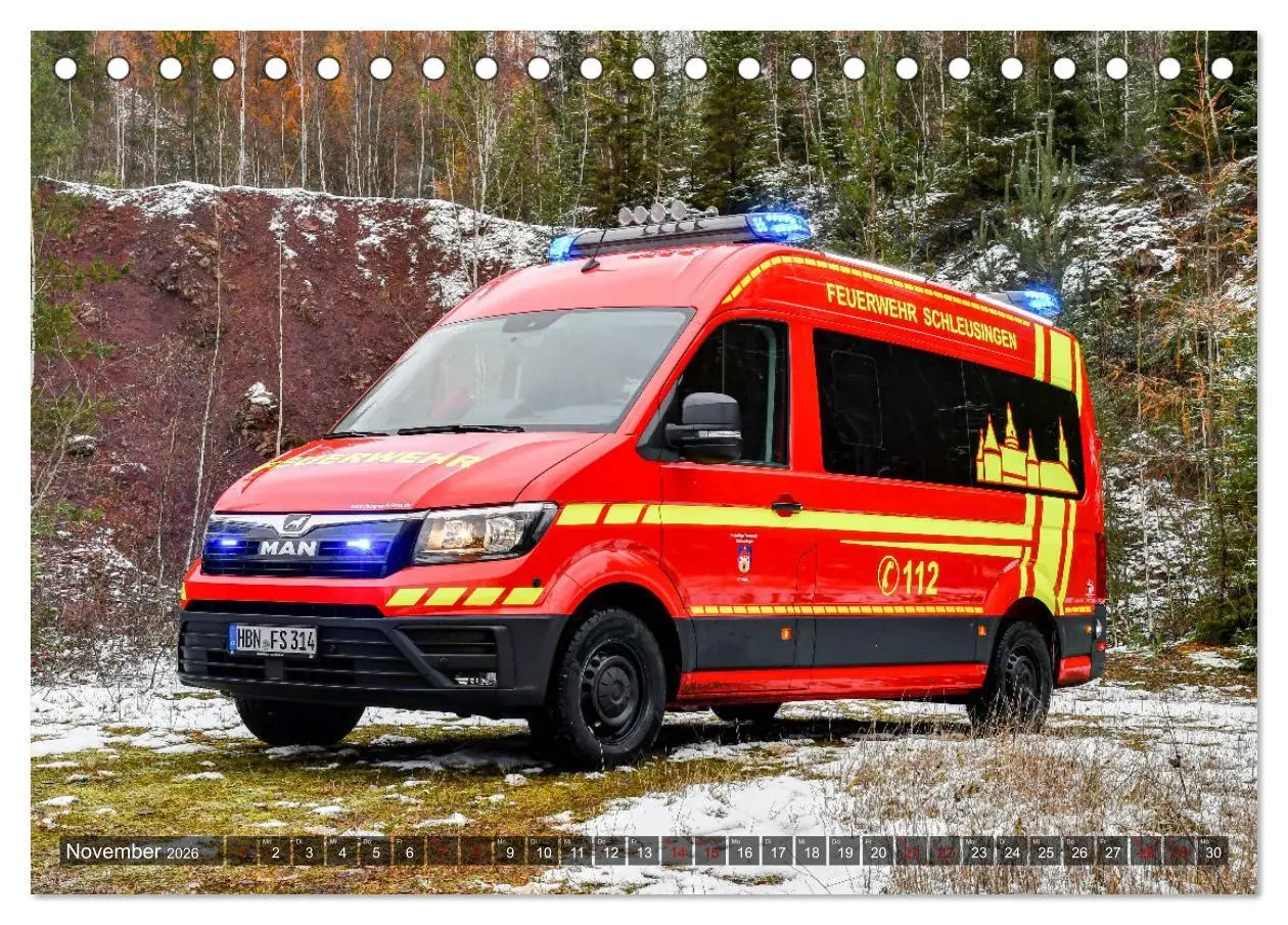 Bild: 9783457519004 | Feuerwehrfahrzeuge (Tischkalender 2026 DIN A5 quer), CALVENDO...