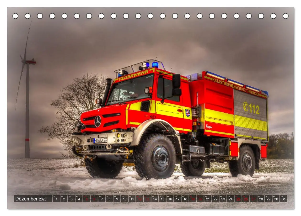 Bild: 9783457519004 | Feuerwehrfahrzeuge (Tischkalender 2026 DIN A5 quer), CALVENDO...