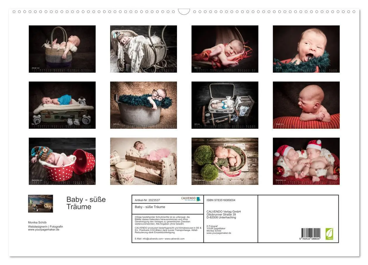 Bild: 9783516089004 | Baby - süße Träume (Wandkalender 2026 DIN A2 quer), CALVENDO...