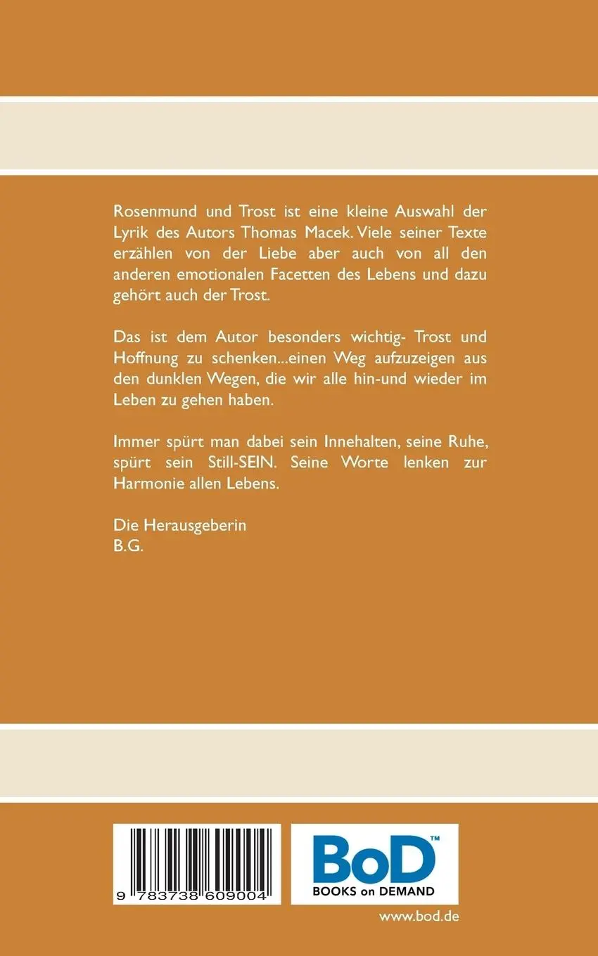 Rückseite: 9783738609004 | Rosenmund und Trost | Alles Liebe | Thomas Macek | Taschenbuch | 76 S.