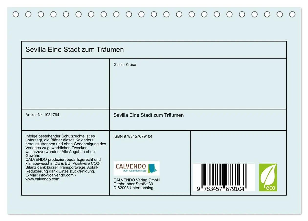 Bild: 9783457679104 | Sevilla Eine Stadt zum Träumen (Tischkalender 2026 DIN A5 quer),...