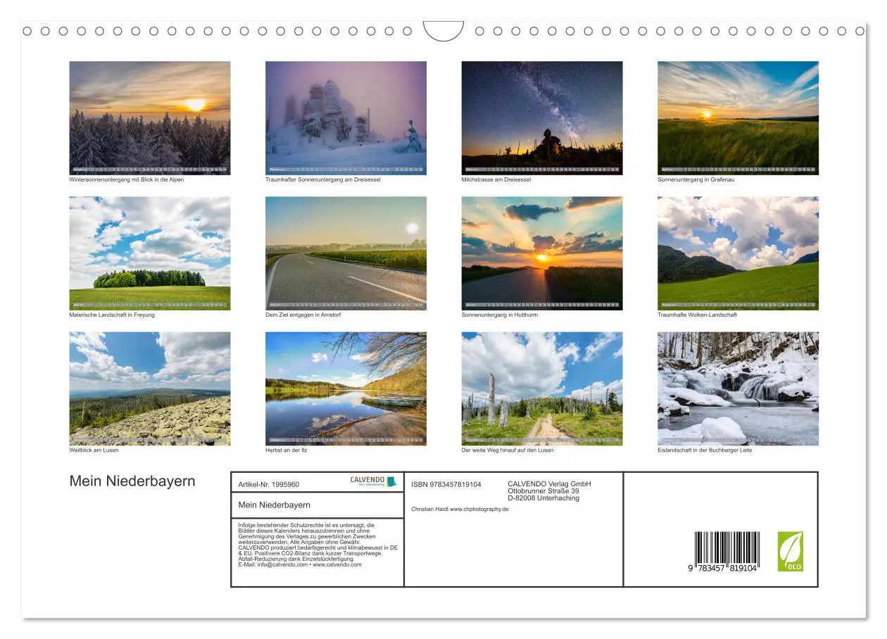 Bild: 9783457819104 | Mein Niederbayern (Wandkalender 2026 DIN A3 quer), CALVENDO...