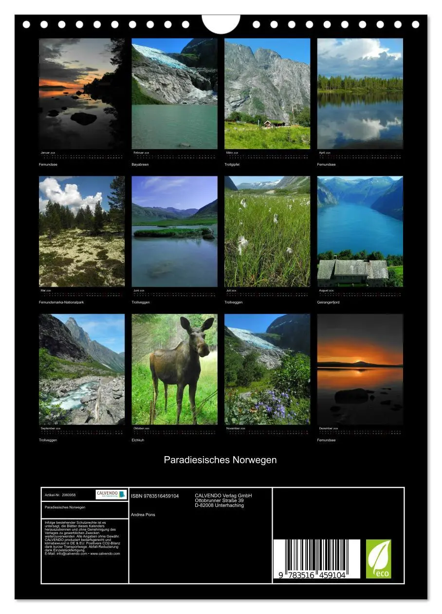 Bild: 9783516459104 | Paradiesisches Norwegen (Wandkalender 2026 DIN A4 hoch), CALVENDO...