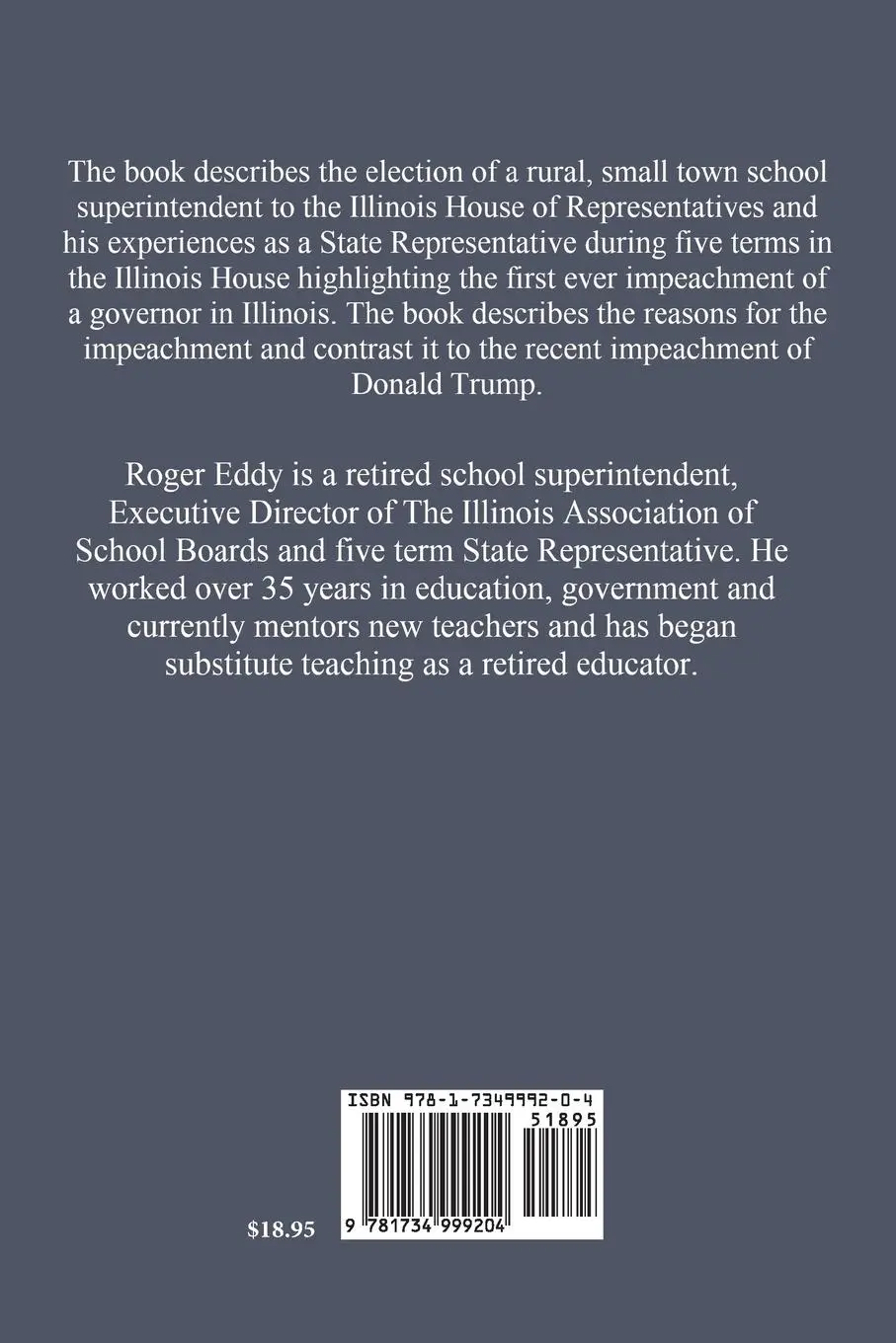 Rückseite: 9781734999204 | A Front Row Seat | The Impeachment of Rod Blagojevich | Roger Eddy