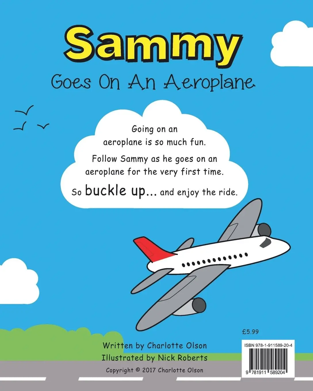 Rückseite: 9781911589204 | Sammy goes on an aeroplane | Charlotte Olson | Taschenbuch | Englisch