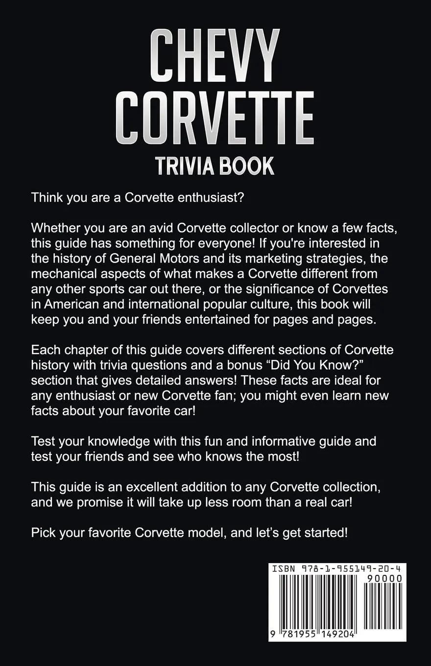 Rückseite: 9781955149204 | Chevy Corvette Trivia Book | Seth Collins | Taschenbuch | Englisch