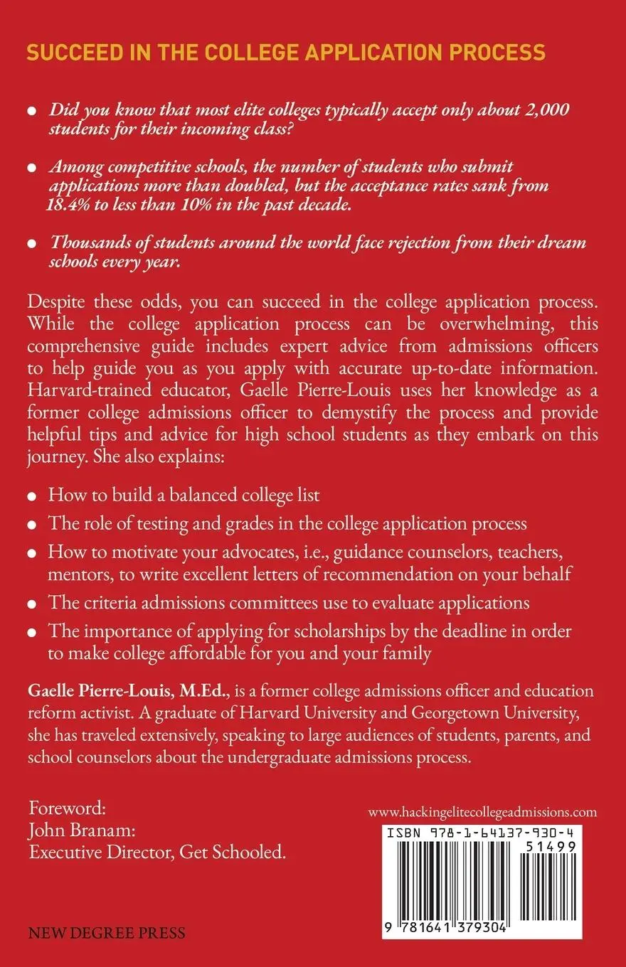 Rückseite: 9781641379304 | Hacking Elite College Admissions | Gaelle Pierre-Louis | Taschenbuch