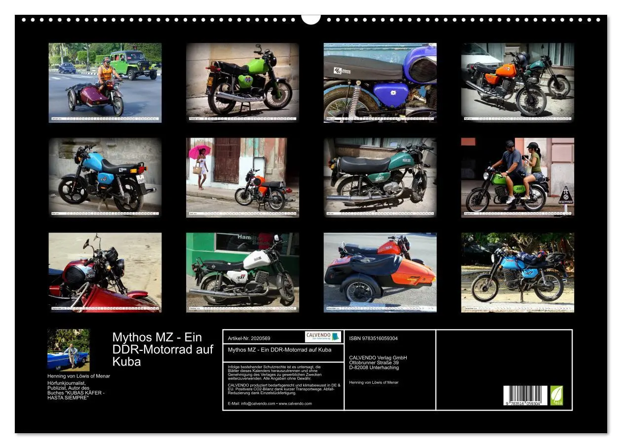 Bild: 9783516059304 | Mythos MZ - Ein DDR-Motorrad auf Kuba (Wandkalender 2026 DIN A2...