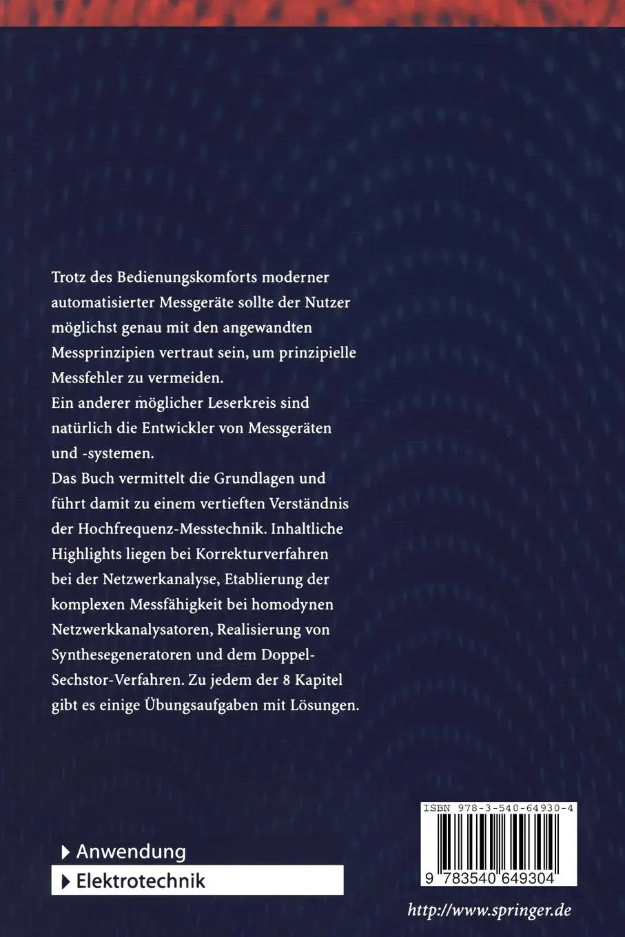 Rückseite: 9783540649304 | Grundlagen der Hochfrequenz-Messtechnik | Burkhard Schiek | Buch | xii
