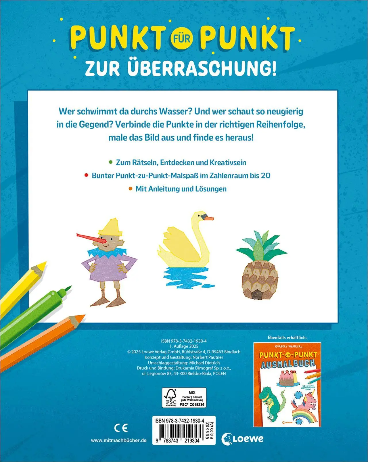 Rückseite: 9783743219304 | Punkt-zu-Punkt-Ausmalbuch (blau) | Norbert Pautner | Taschenbuch