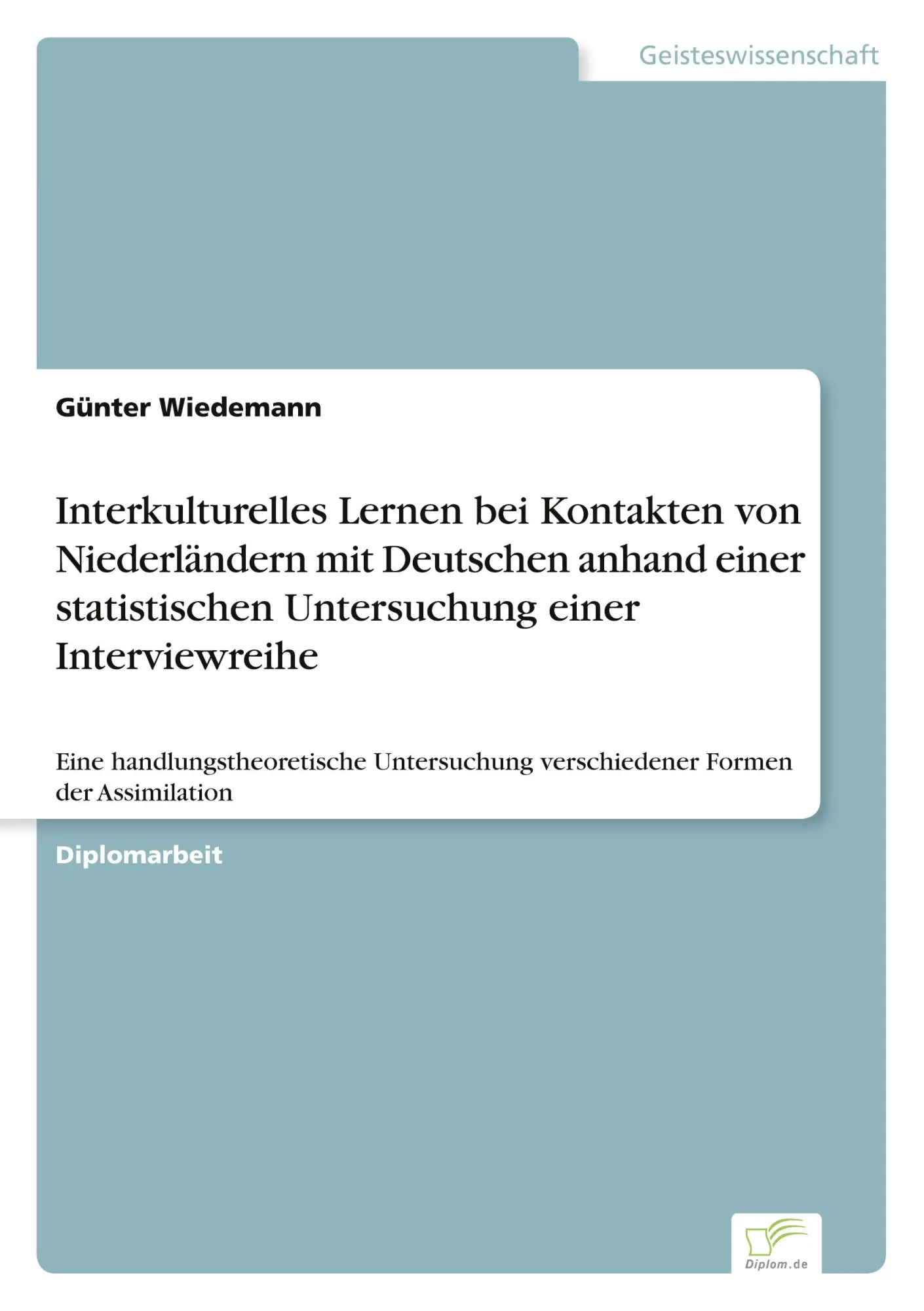 Cover: 9783838669304 | Interkulturelles Lernen bei Kontakten von Niederländern mit...