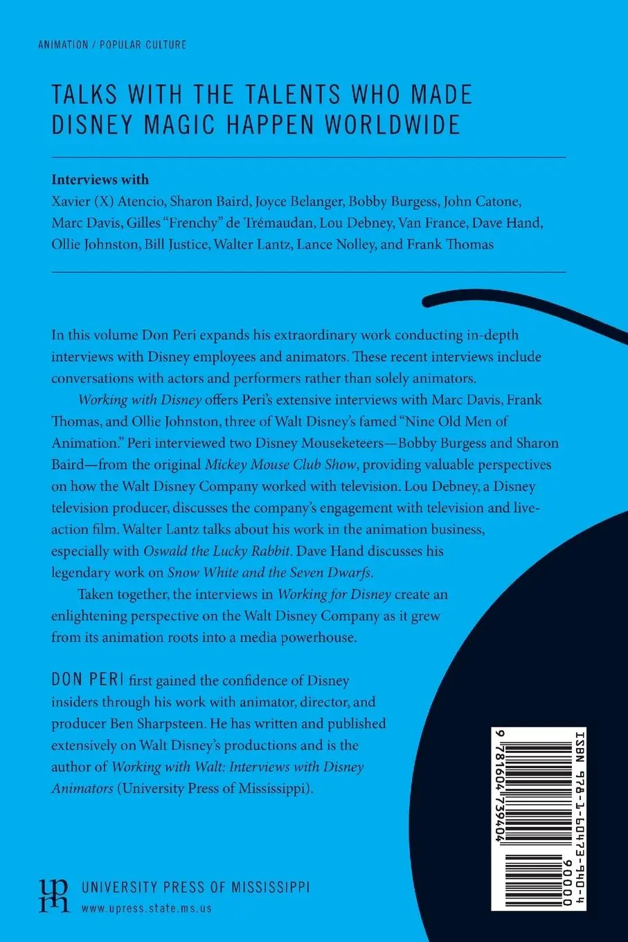 Rückseite: 9781604739404 | Working with Disney | Don Peri | Taschenbuch | Englisch | 2011