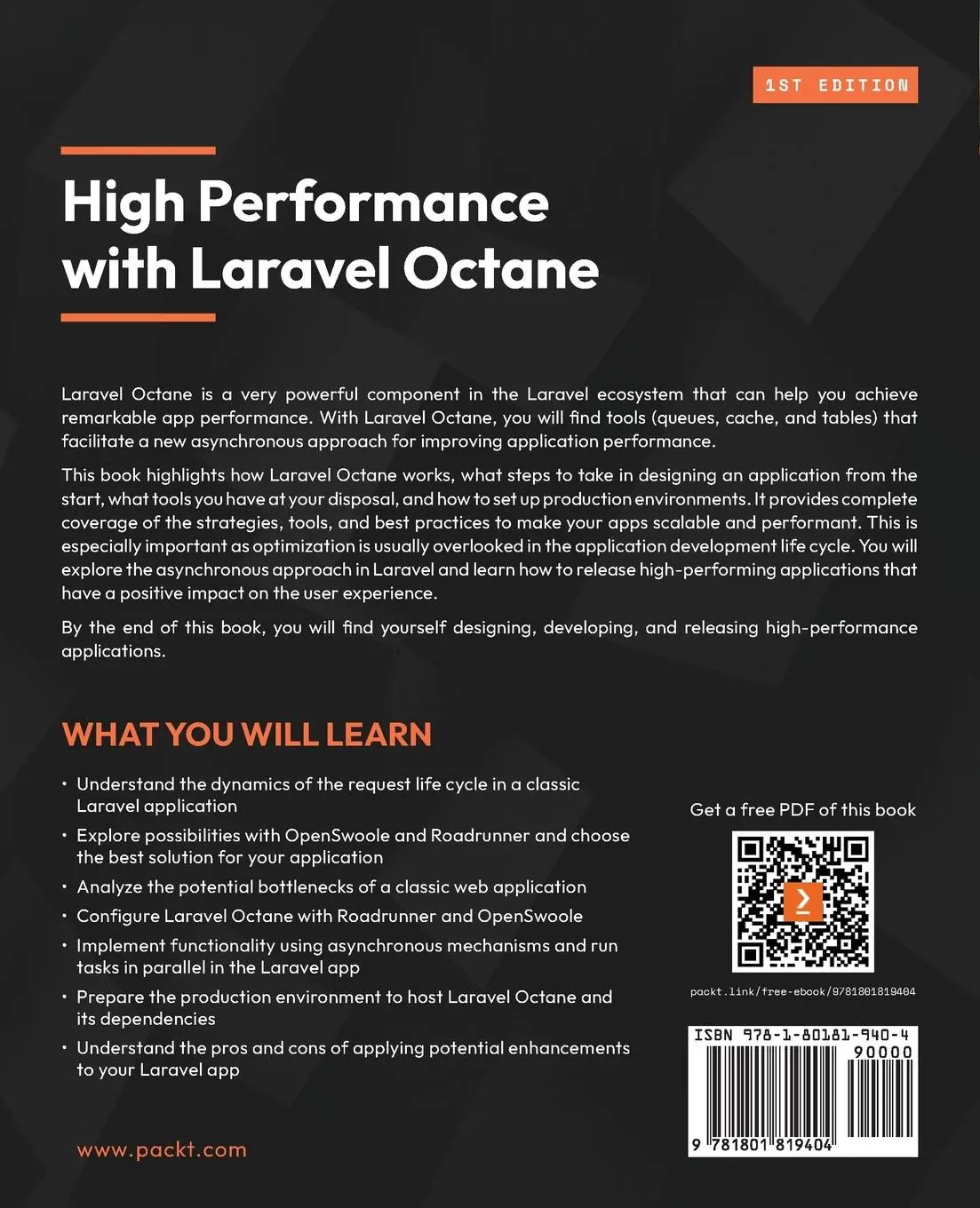 Rückseite: 9781801819404 | High Performance with Laravel Octane | Roberto Butti | Taschenbuch
