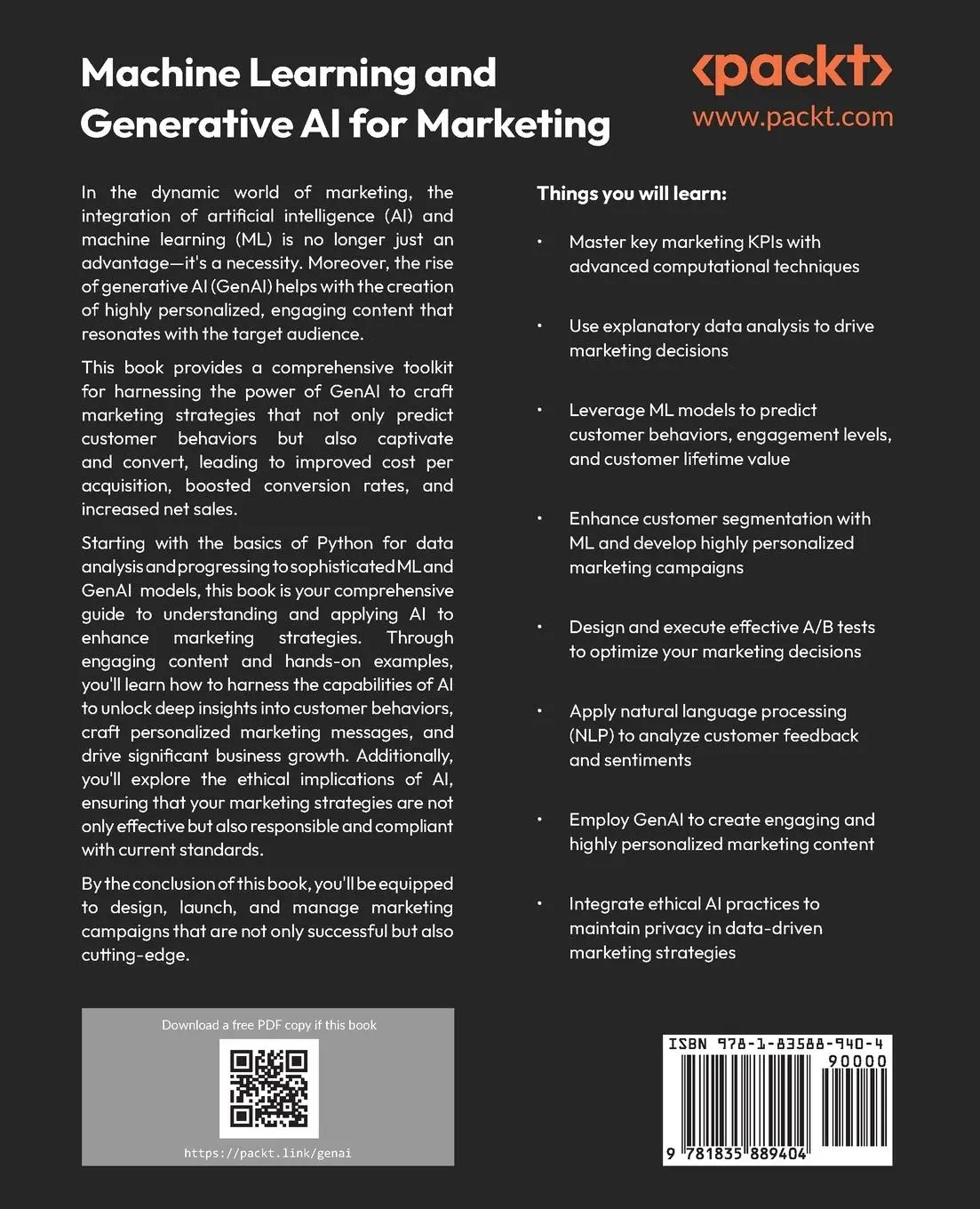 Rückseite: 9781835889404 | Machine Learning and Generative AI for Marketing | Hwang (u. a.)