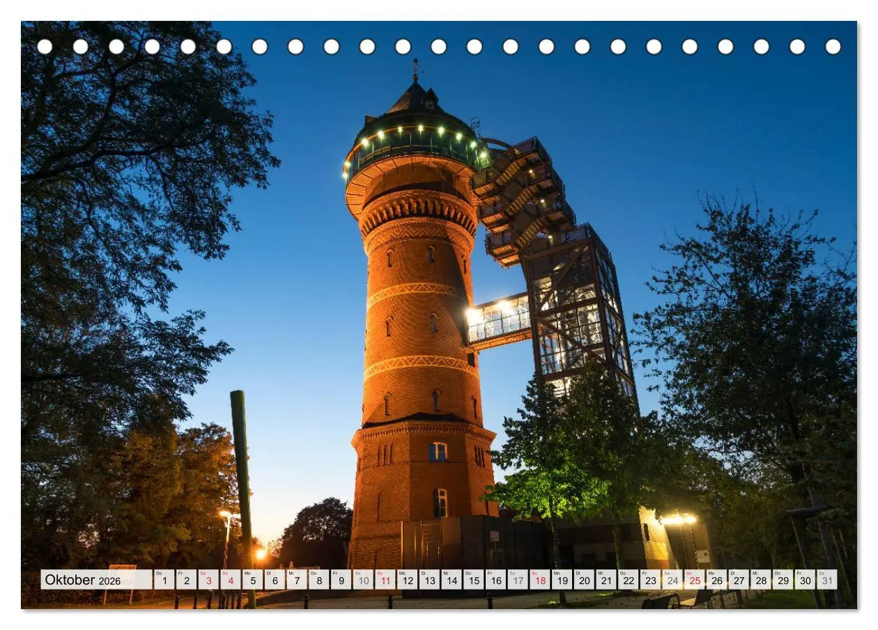 Bild: 9783457269404 | Das Ruhrgebiet bei Nacht (Tischkalender 2026 DIN A5 quer), CALVENDO...
