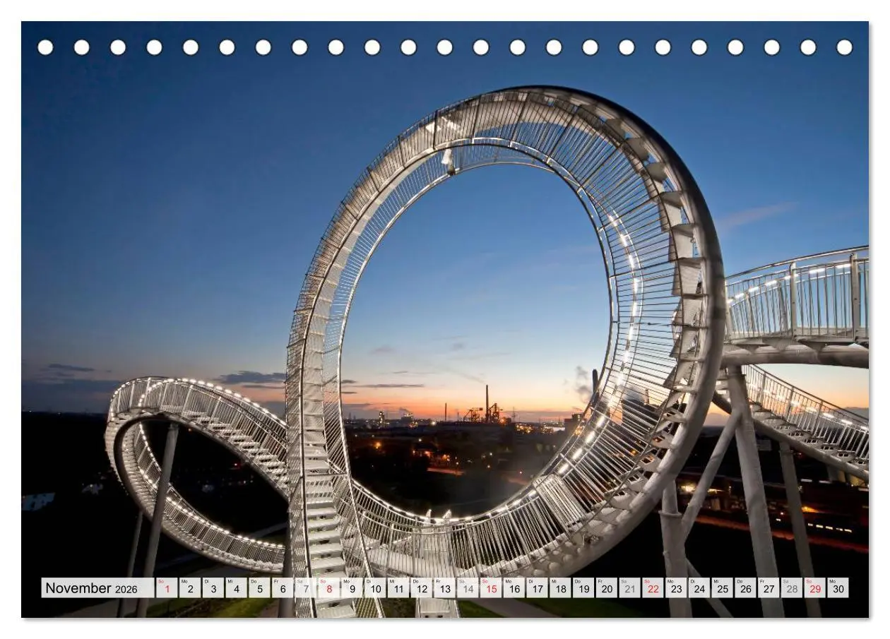 Bild: 9783457269404 | Das Ruhrgebiet bei Nacht (Tischkalender 2026 DIN A5 quer), CALVENDO...