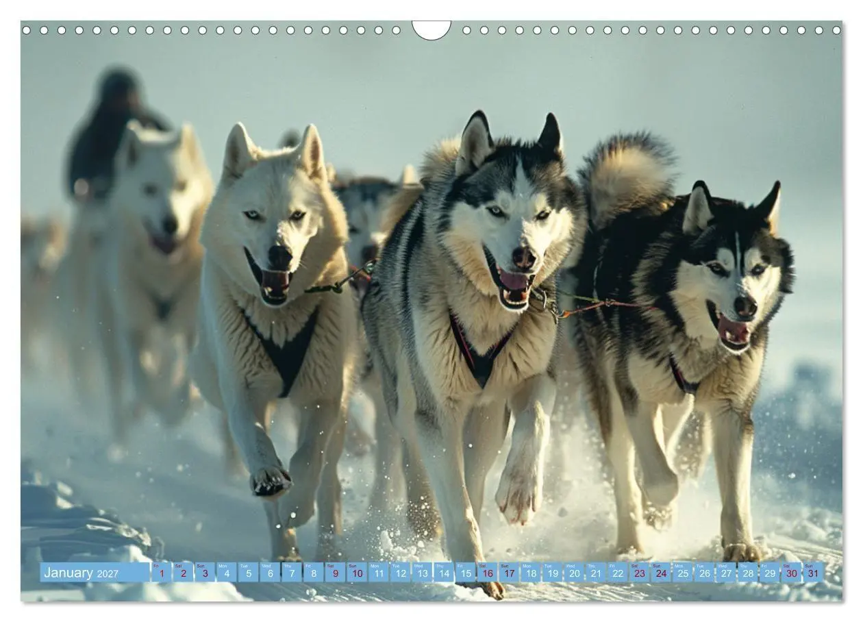 Bild: 9783569139404 | Sled Dogs - the Dream of Running (Wall Calendar 2027 DIN A3...