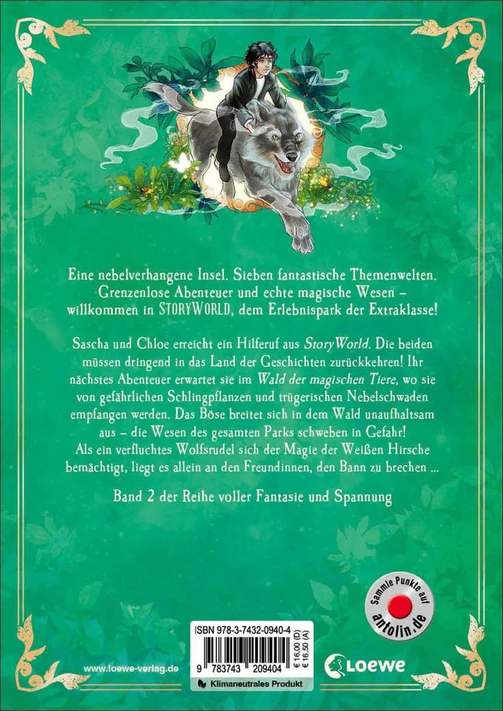 Rückseite: 9783743209404 | StoryWorld (Band 2) - Im Wald der Silberwölfe | Sabrina J. Kirschner