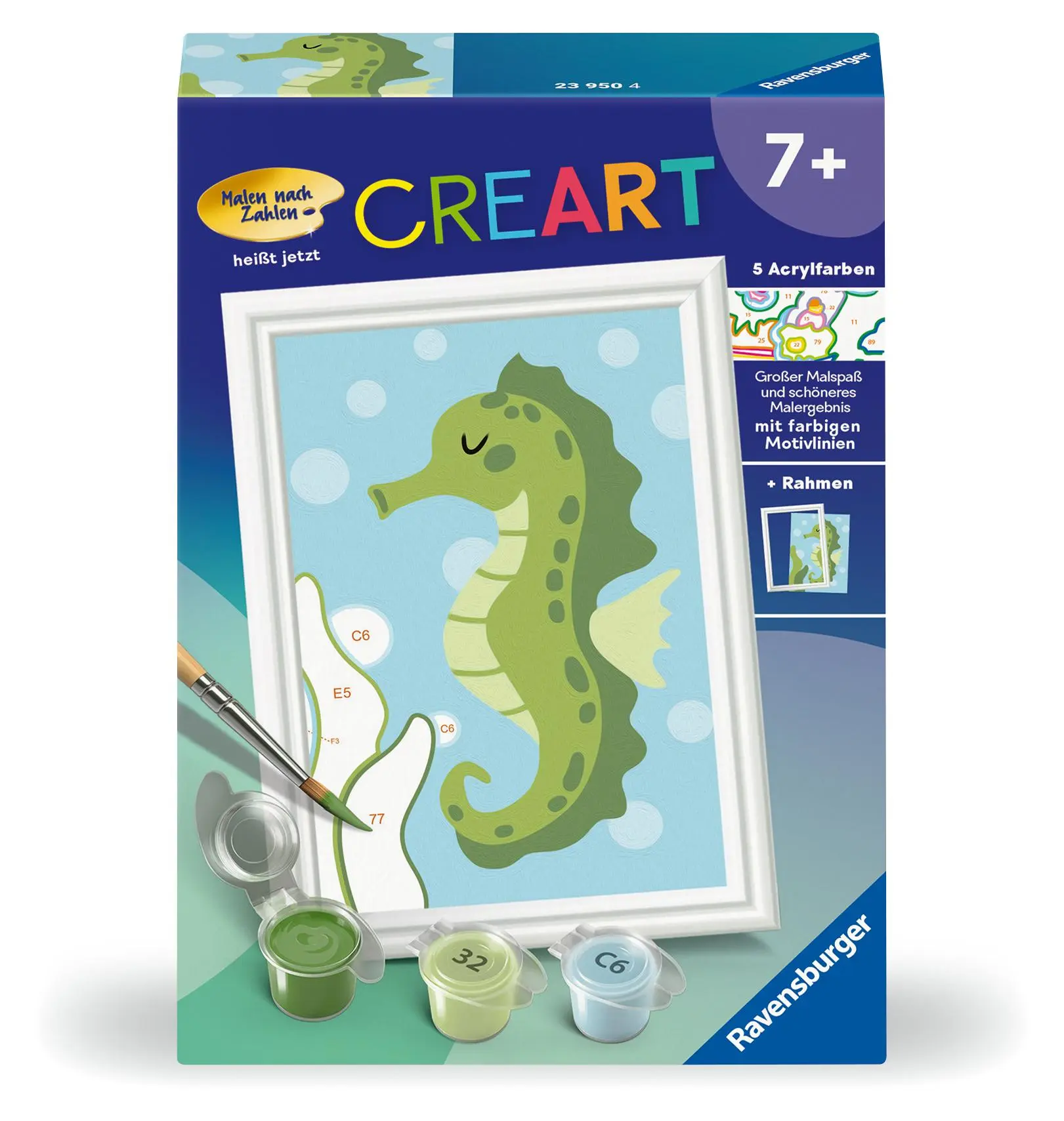 Cover: 4005556239504 | CreArt, Malen nach Zahlen Kinder - Fröhliches Seepferdchen | Spiel