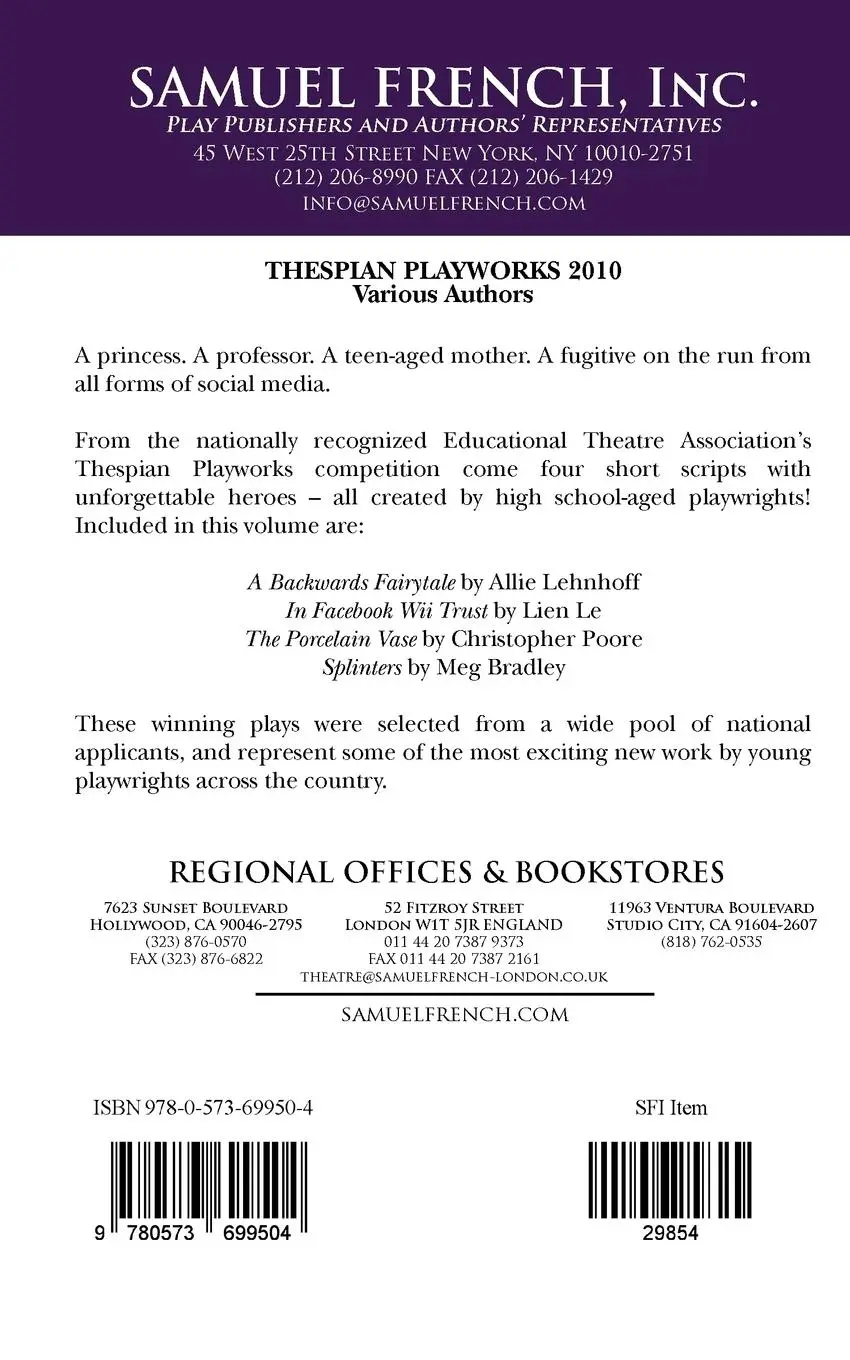 Rückseite: 9780573699504 | Thespian Playworks 2010 | Christopher Poore (u. a.) | Taschenbuch