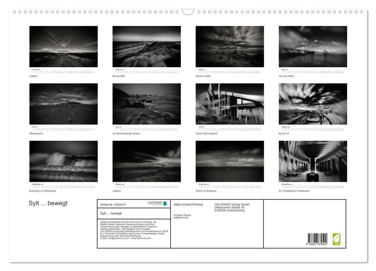 Bild: 9783457879504 | Sylt ... bewegt (Wandkalender 2026 DIN A2 quer), CALVENDO...