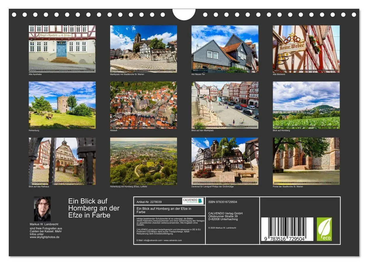Bild: 9783516729504 | Ein Blick auf Homberg an der Efze in Farbe (Wandkalender 2026 DIN...
