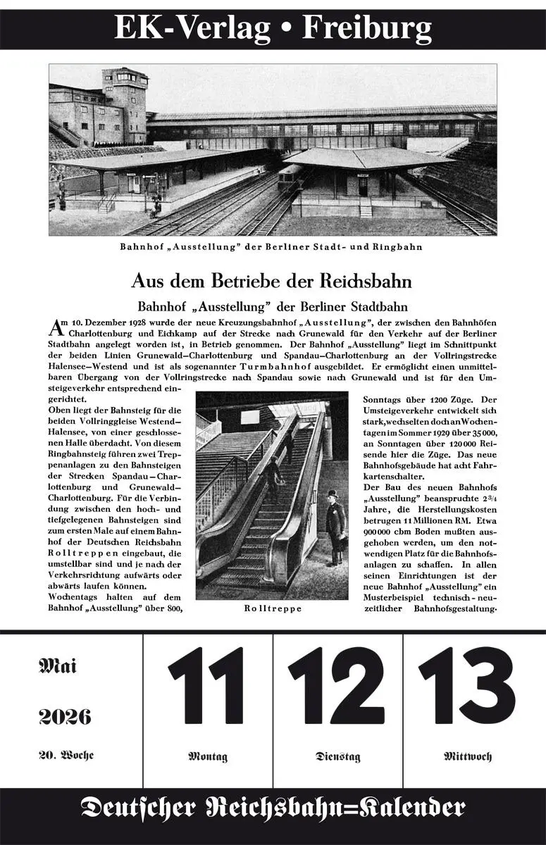 Bild: 9783844659504 | Deutscher Reichsbahn Kalender 2026 | Kalender | 106 S. | Deutsch