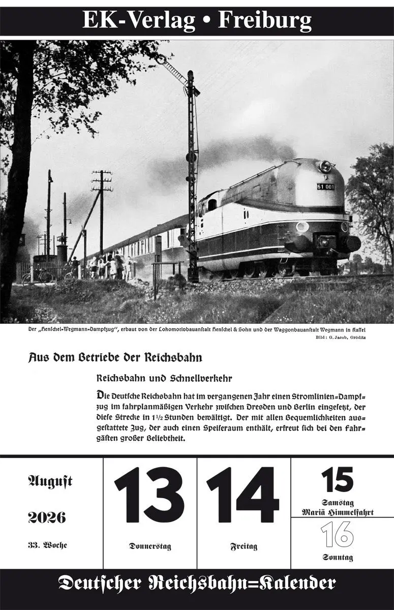 Bild: 9783844659504 | Deutscher Reichsbahn Kalender 2026 | Kalender | 106 S. | Deutsch
