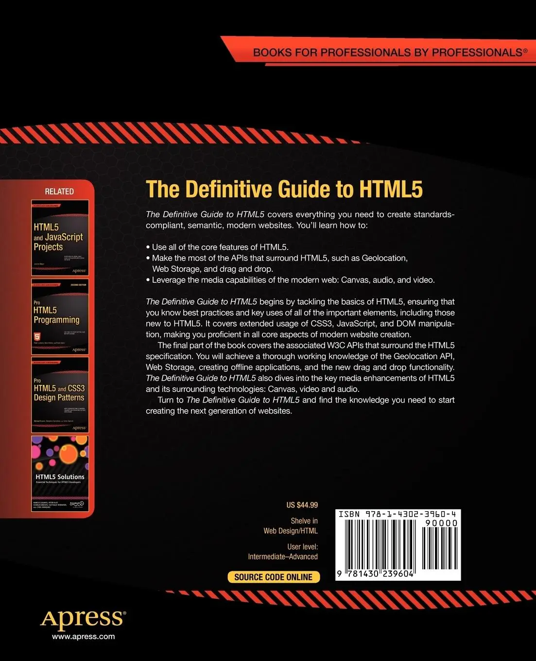 Rückseite: 9781430239604 | The Definitive Guide to HTML5 | Adam Freeman | Taschenbuch | xxxv