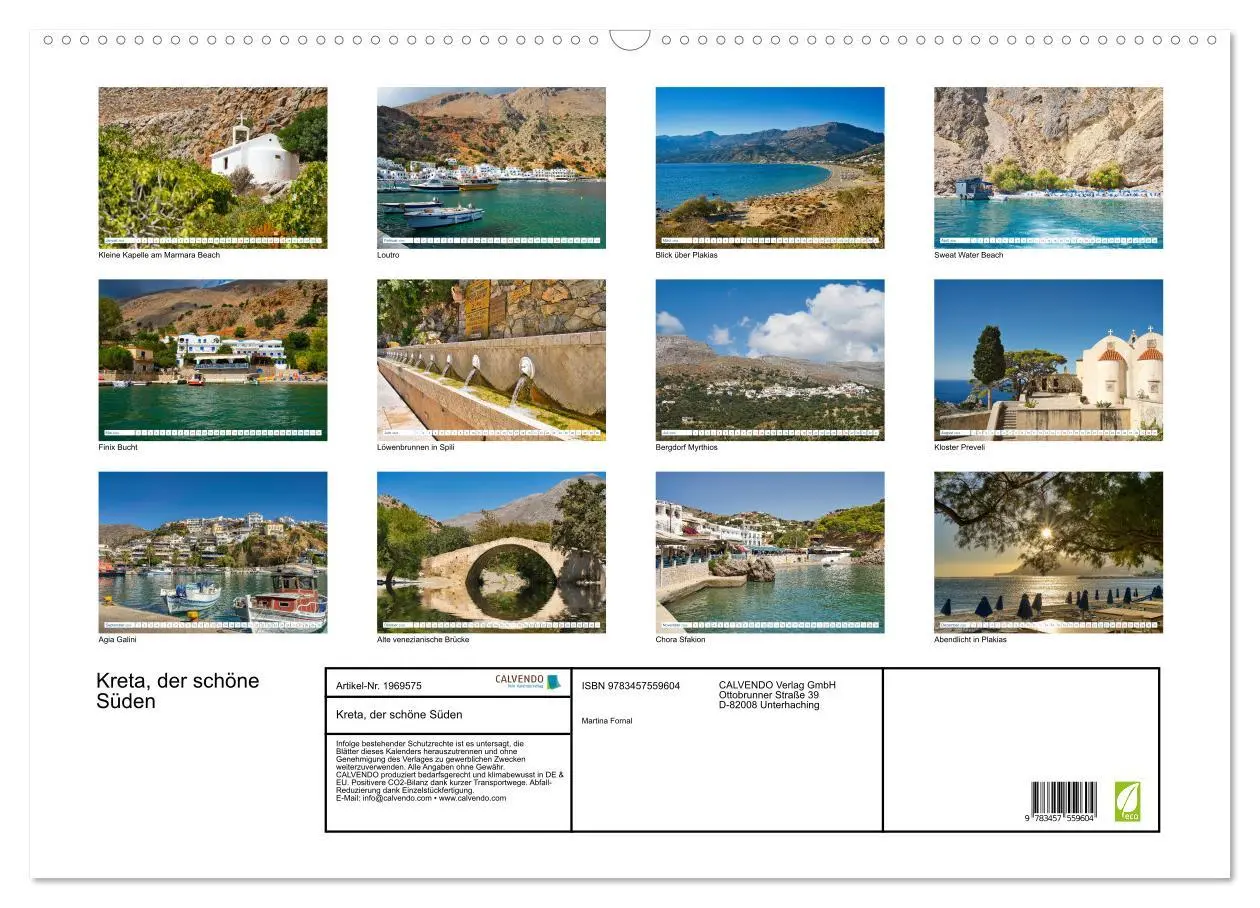 Bild: 9783457559604 | Kreta, der schöne Süden (Wandkalender 2026 DIN A2 quer), CALVENDO...