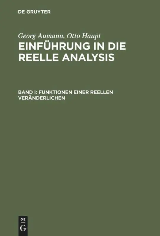 Cover: 9783110019704 | Funktionen einer reellen Veränderlichen | Otto Haupt (u. a.) | Buch
