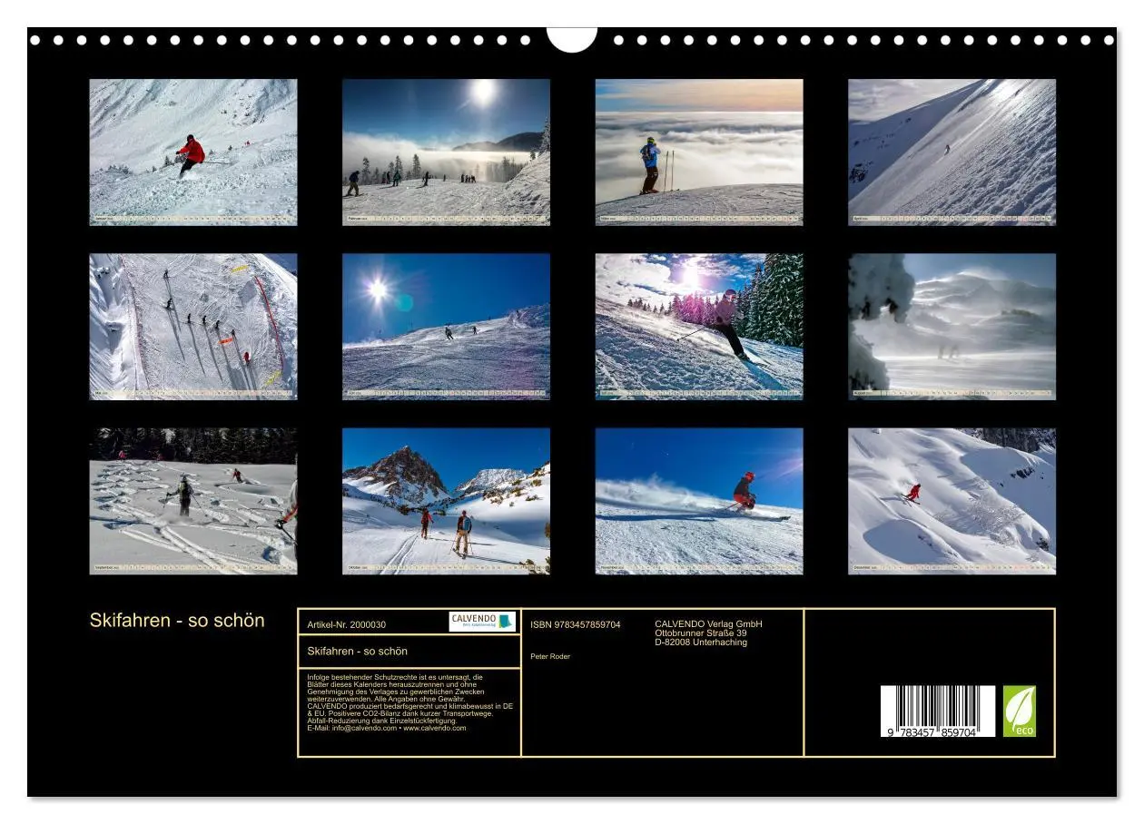 Bild: 9783457859704 | Skifahren - so schön (Wandkalender 2026 DIN A3 quer), CALVENDO...