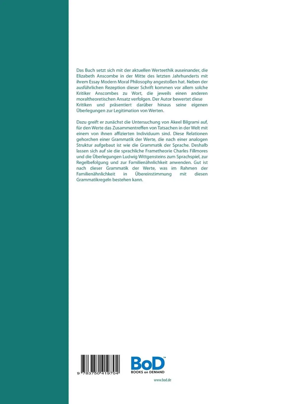 Rückseite: 9783750419704 | Versuch einer Grammatik der Werte | Götz-Ulrich Luttenberger | Buch
