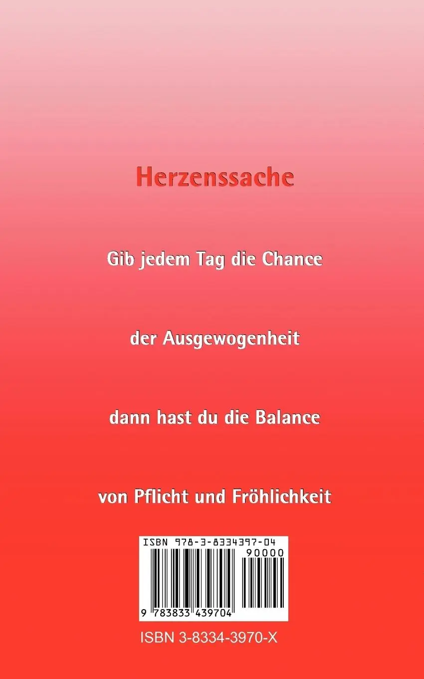 Rückseite: 9783833439704 | Herzenssache | Gedichtband 2 | Erwin Sohnius | Taschenbuch | Deutsch