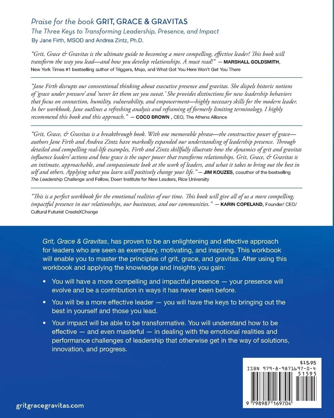 Rückseite: 9798987169704 | Grit, Grace &amp; Gravitas Resource Guide and Workbook | Firth (u. a.)