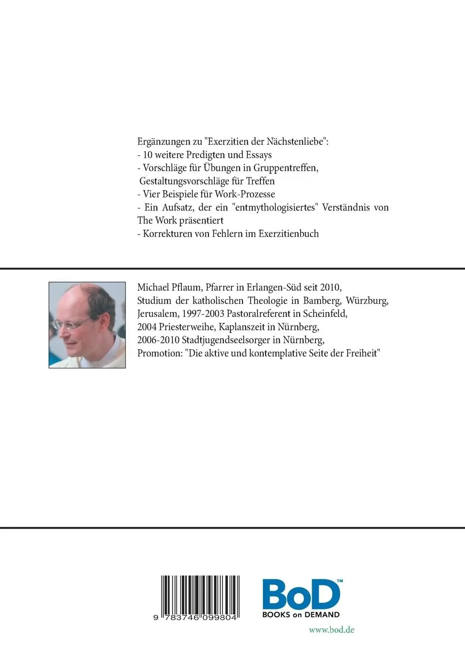 Rückseite: 9783746099804 | Ergänzungen zu "Exerzitien der Nächstenliebe" | Michael Pflaum | Buch